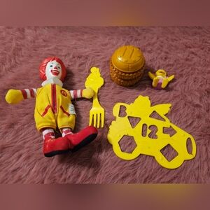 McDonald's Toys - Ronald Plush, Stencil, Birdie, Fork and Hamburger